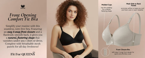 Snap-Front Closure Wireless T-Shirt Bra