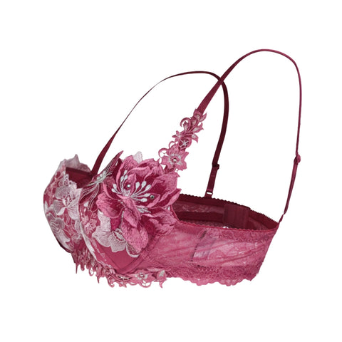 Salute Floral Crystal Push Up Bra (BTJ428)